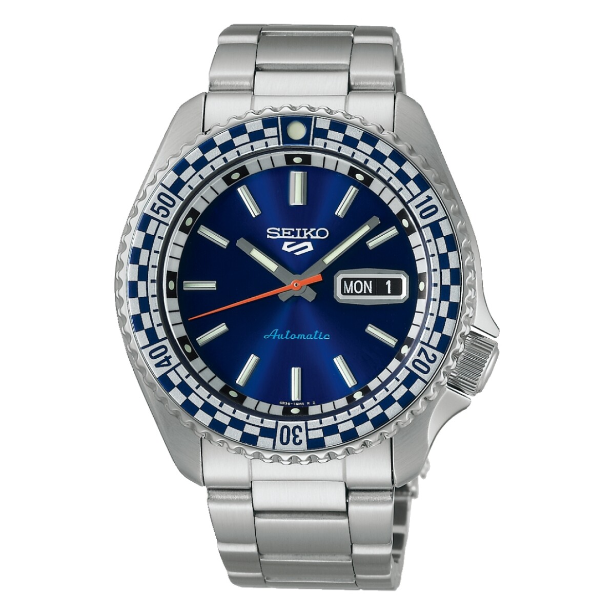 Reloj automático Seiko 5 Sports SRPK65K1 para hombre con correa de acero - Azul 