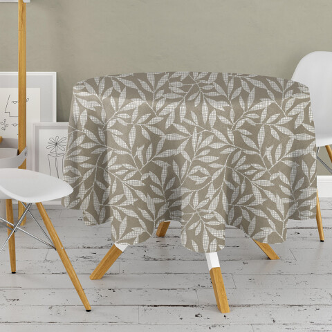 Mantel Bukara Peva Redondo 160 cm HOJAS BEIGE
