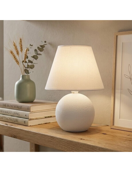 LAMPARA DE MESA CERAMICA D19x25CM BLANCO LAMPARA DE MESA CERAMICA D19x25CM BLANCO