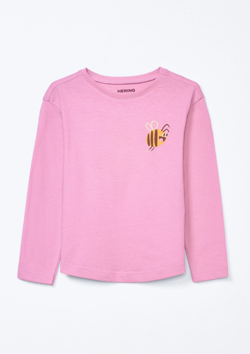 CAMISETA INFANTIL CON ESTAMPA - ROSA 