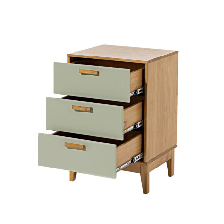 MESA DE LUZ O NOCHE 3 CAJONES EN MADERA MACIZA VERDE