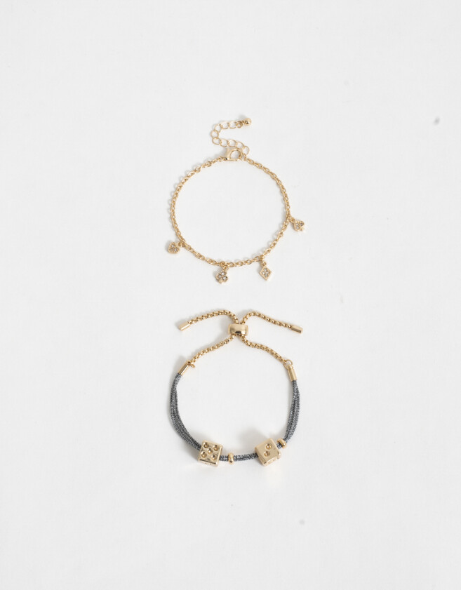 Pulseras Flexibles Sets Multi dijes Set De Pulseras Multidijes Lucky - Dorado