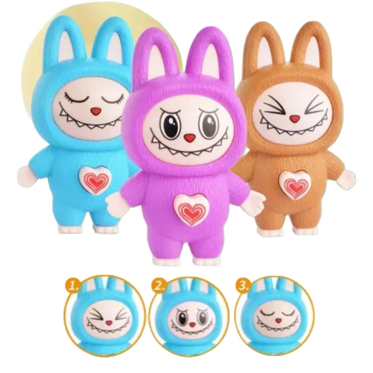 Llavero Labubu DQ-1 Cambia Expresiones Colores Surtidos 