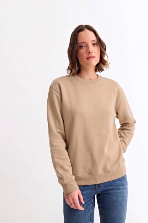Buzo deportivo clásico escote redondo - UNISEX NATURAL