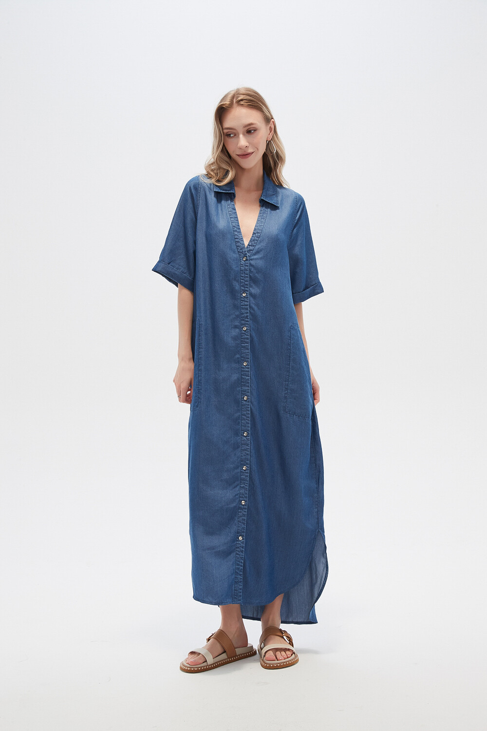 Vestido Danao Azul Medio