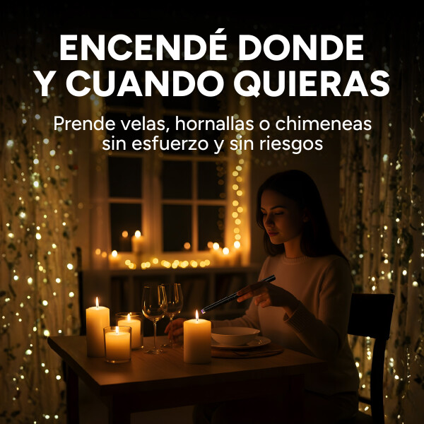 Encendedor Electronico Seguro Batería Recargable Moderno Color Negro