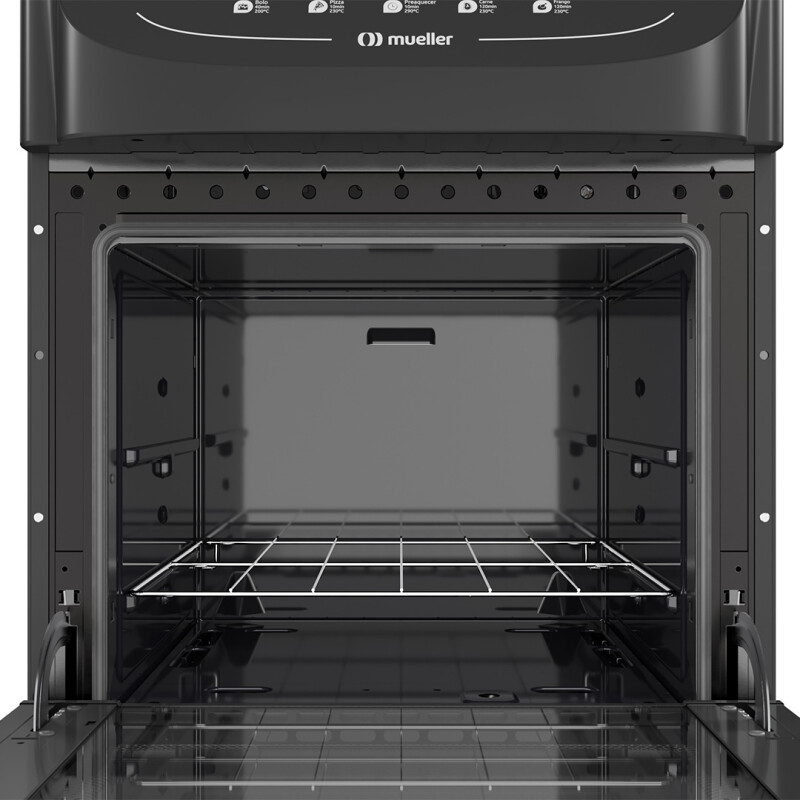 Cocina Mueller Vetro Fratello 4b Color Negro Mate Con Puerta Con Visor 220v Cocina Mueller Vetro Fratello 4b Color Negro Mate Con Puerta Con Visor 220v