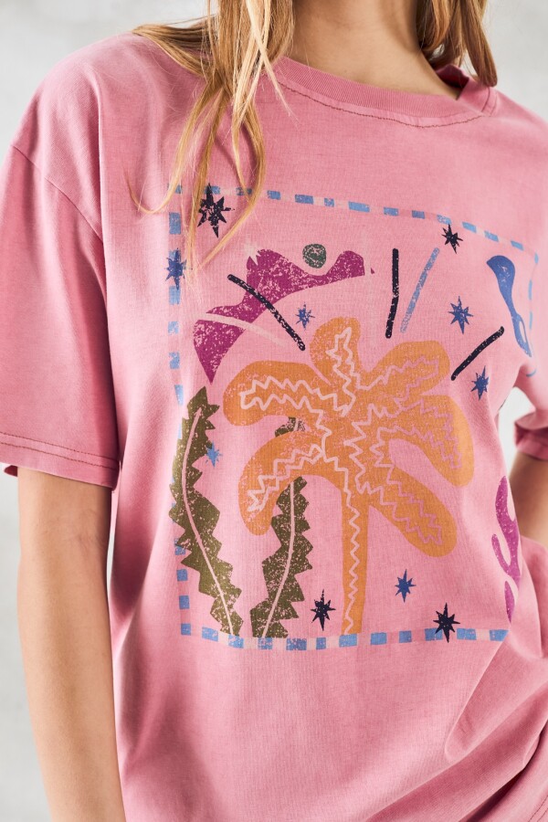 Remerón Algodón Lavado Rosa Lavado
