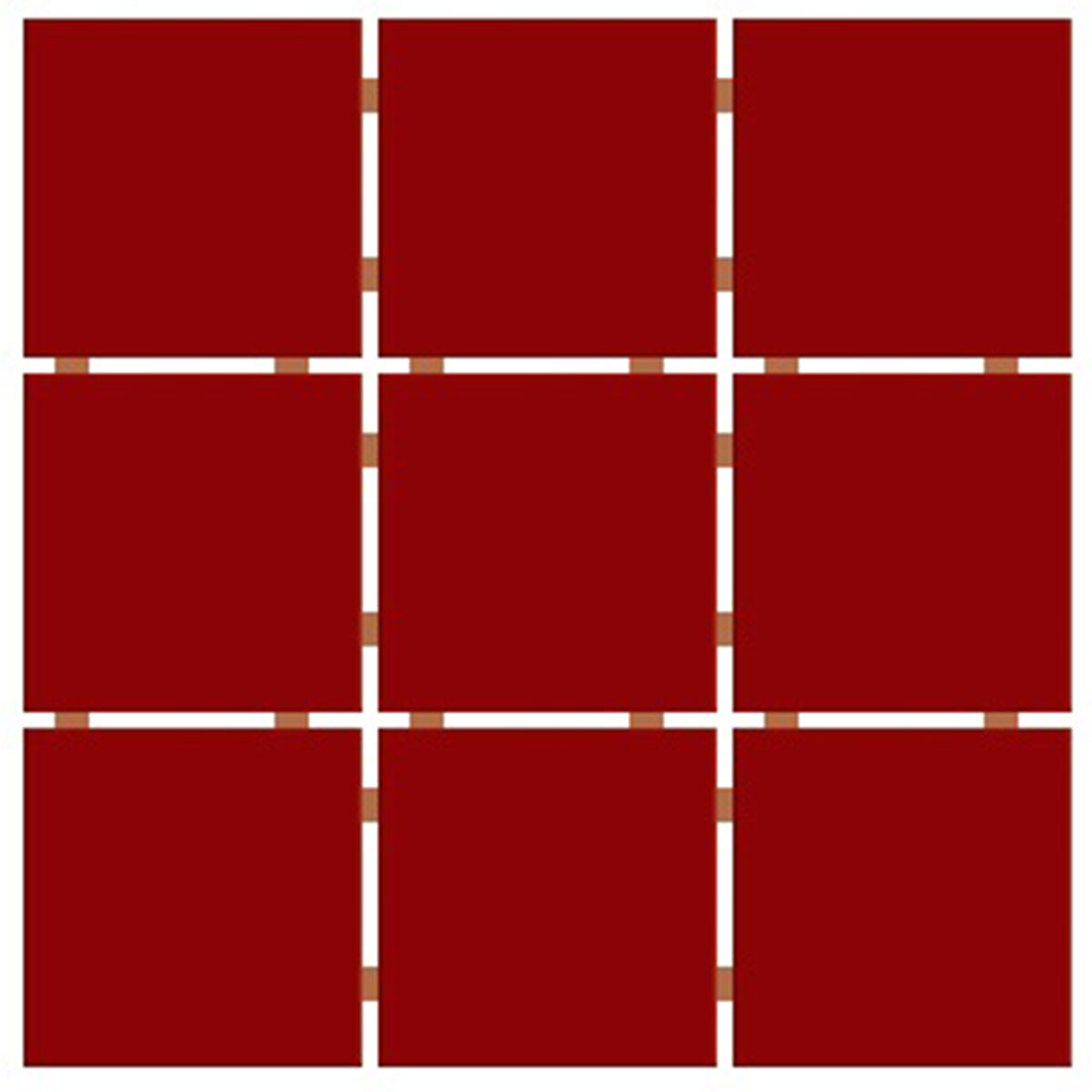 30.3X30.3 Revestimiento En Malla De Piezas 10X10 Rojo 