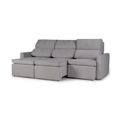 Sofá Santiago (Rebatible) - Tela Microfibra - 3 cuerpos TC1009 (Plata)