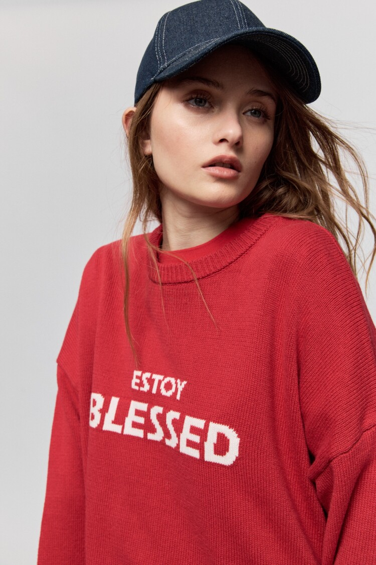 SWEATER BLESSED Rojo