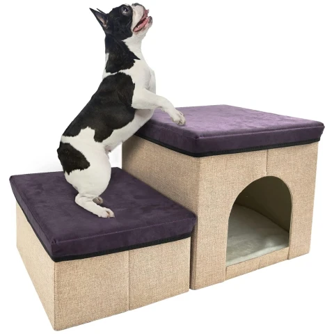 Cama Cucha Escalera Mascotas 2 Escalones Plegables Multiuso Cama Cucha Escalera Mascotas 2 Escalones Plegables Multiuso