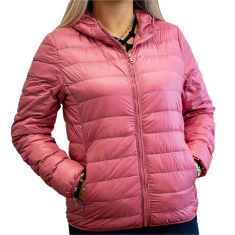 Uzspace Campera Dama Capucha Liviana Fácil Guardado Rosa