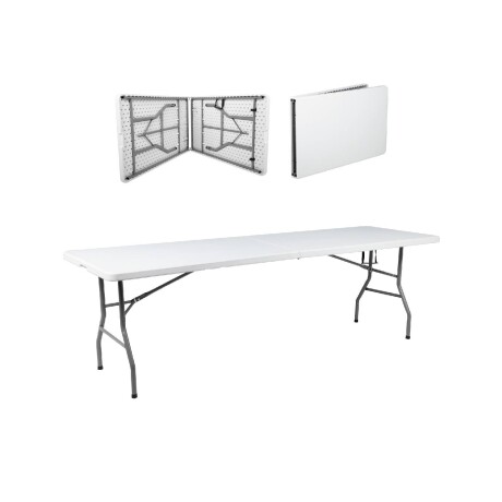Mesa plegable 2.4m Portátil Jardín Camping Exterior Comedor Mesa plegable 2.4m Portátil Jardín Camping Exterior Comedor