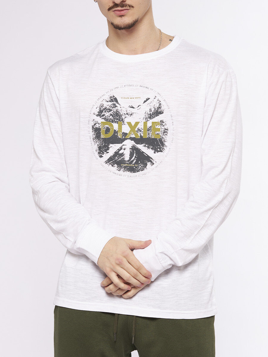T-SHIRT ML CREATE DIXIE - Blanco 