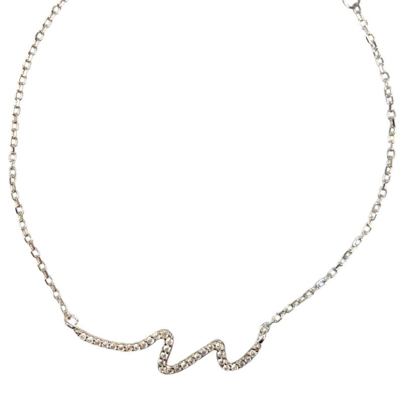 PULSERA DE PLATA CON ADORNO CON CIRCONIAS , LARGO 17+3CM L5dslf-01708-b-x4