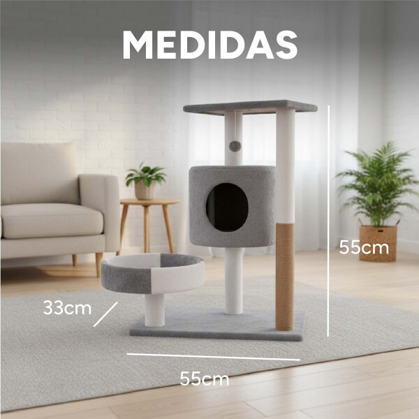 Gimnasio Rascador Para Gato Cama Torre Casa 3 Pisos Raton Gimnasio Rascador Para Gato Cama Torre Casa 3 Pisos Raton