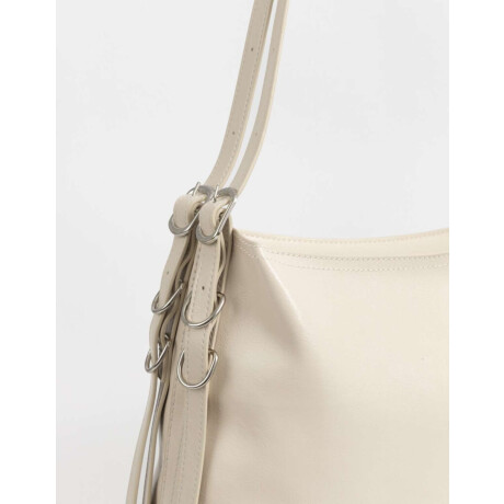 Cartera Saca Con Hebillas Blanco Crudo