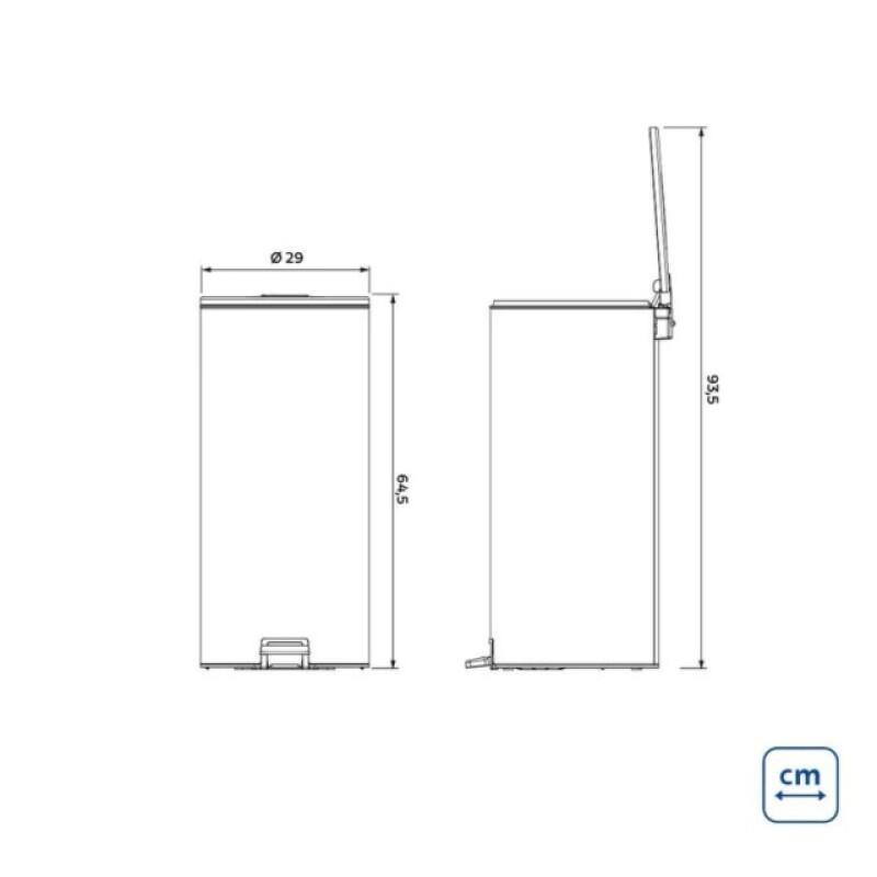 CUBO DE PEDAL 30 LTS ACERO INOX 94547/030 CUBO DE PEDAL 30 LTS ACERO INOX 94547/030
