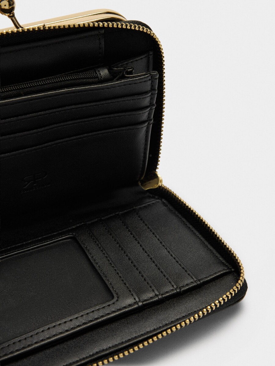 Cartera Con Textura negro