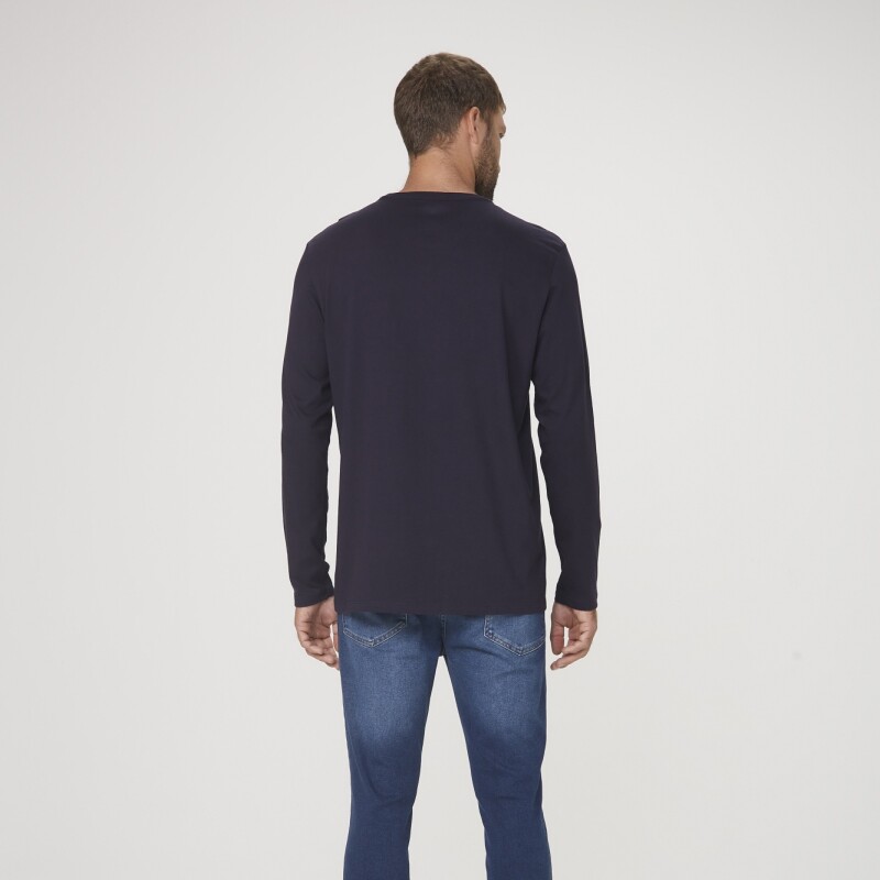 CAMISETA ML MASC AZUL ESCURO