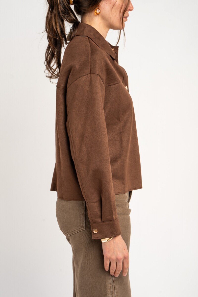 Camisa Gamuza Vegana Marron