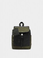 Mochila Color Block Con Nylon negro