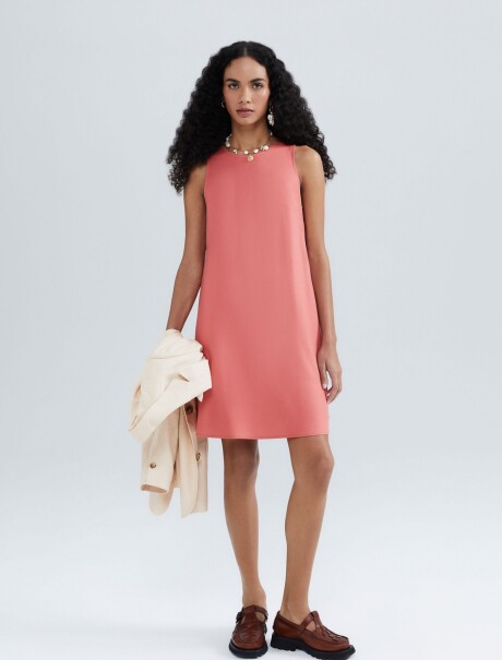 VESTIDO FEMENINO SIN MANGAS ROSA