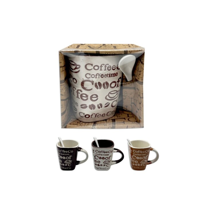 TAZA DE CERAMICA CON CUCHARA TAZA DE CERAMICA CON CUCHARA