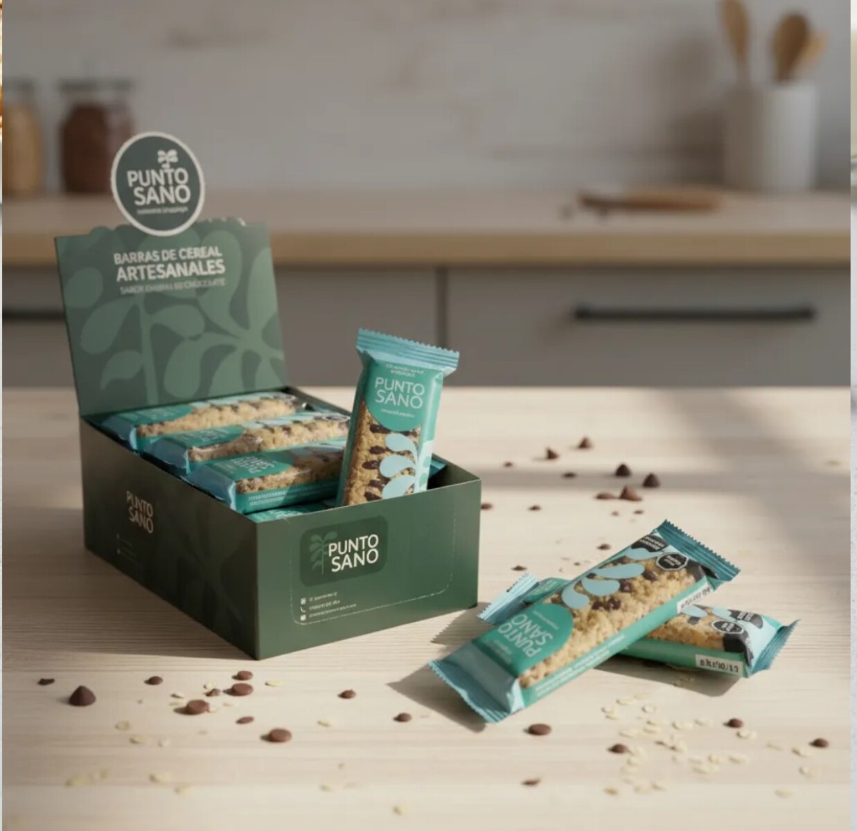 Barras De Cereal 35gr PUNTO SANO Caja x16 Sabor Chocolate 