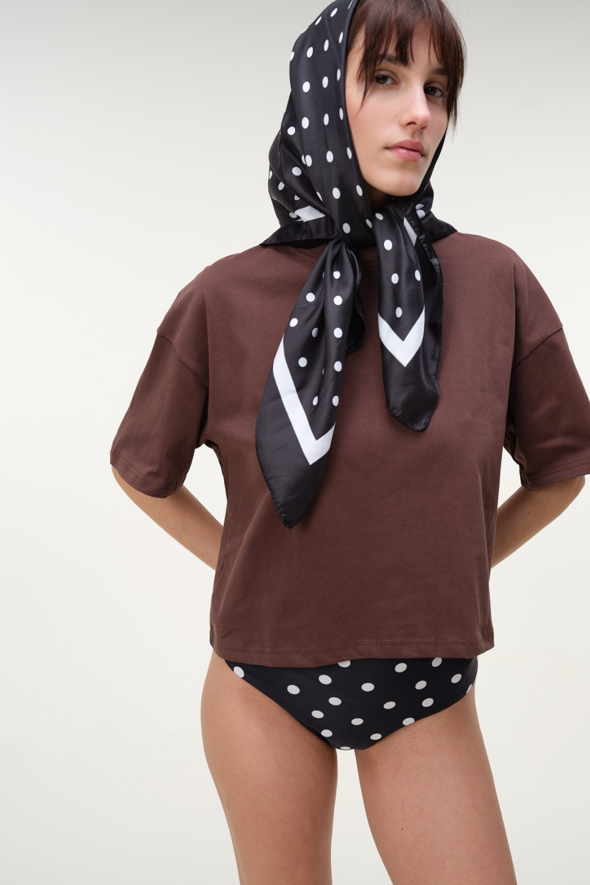 Remera Boxy Algodón Marron
