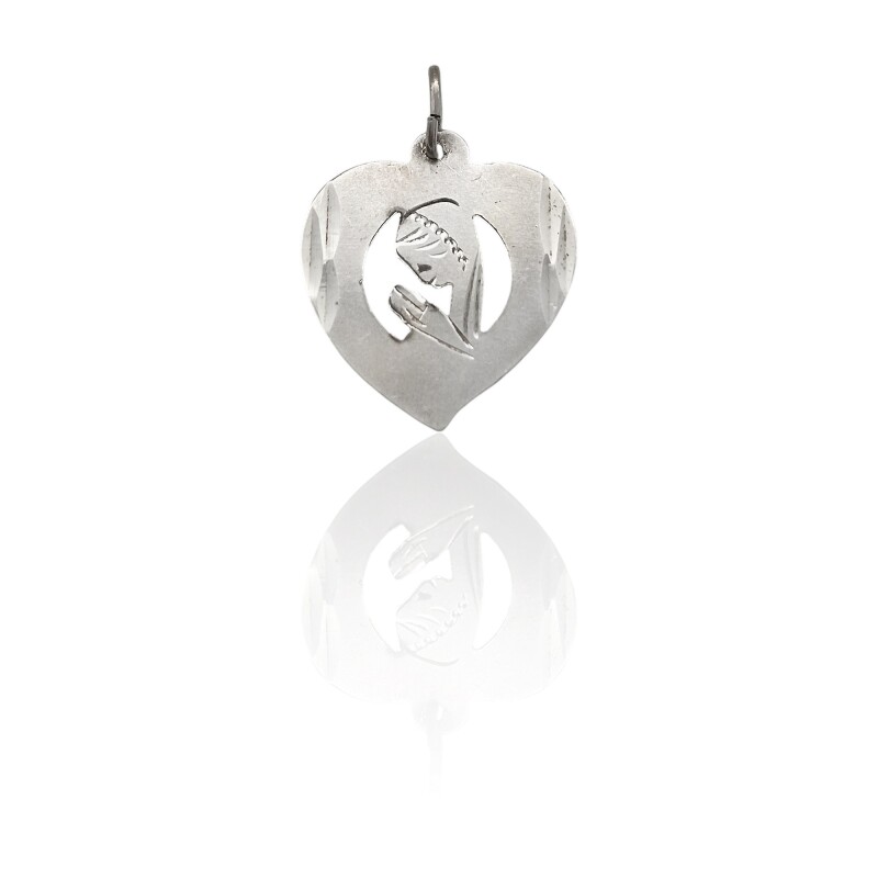 Dije Medalla Virgen Niña-Plata 925-Sin Piedra-CP3010 Sinpiedra