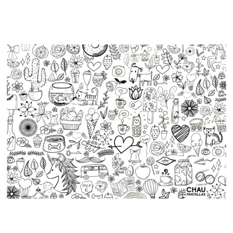 Postér Hojas X2 Gigantes 48x68cm Para Colorear Pintar El Rey Fantasía
