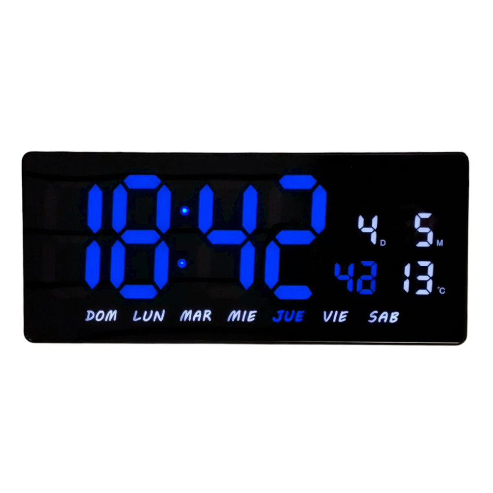Reloj De Pared Digital 36cm Azul