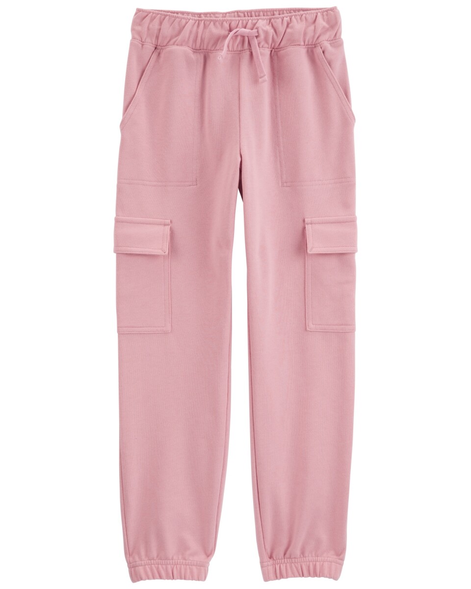 Pantalón cargo de algodón, rosado 