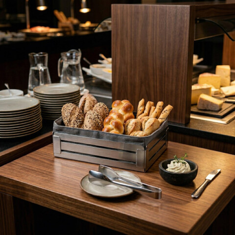 Cesta para Pan de Volf de Acero Inoxidable con Bolsa Cesta para Pan de Volf de Acero Inoxidable con Bolsa