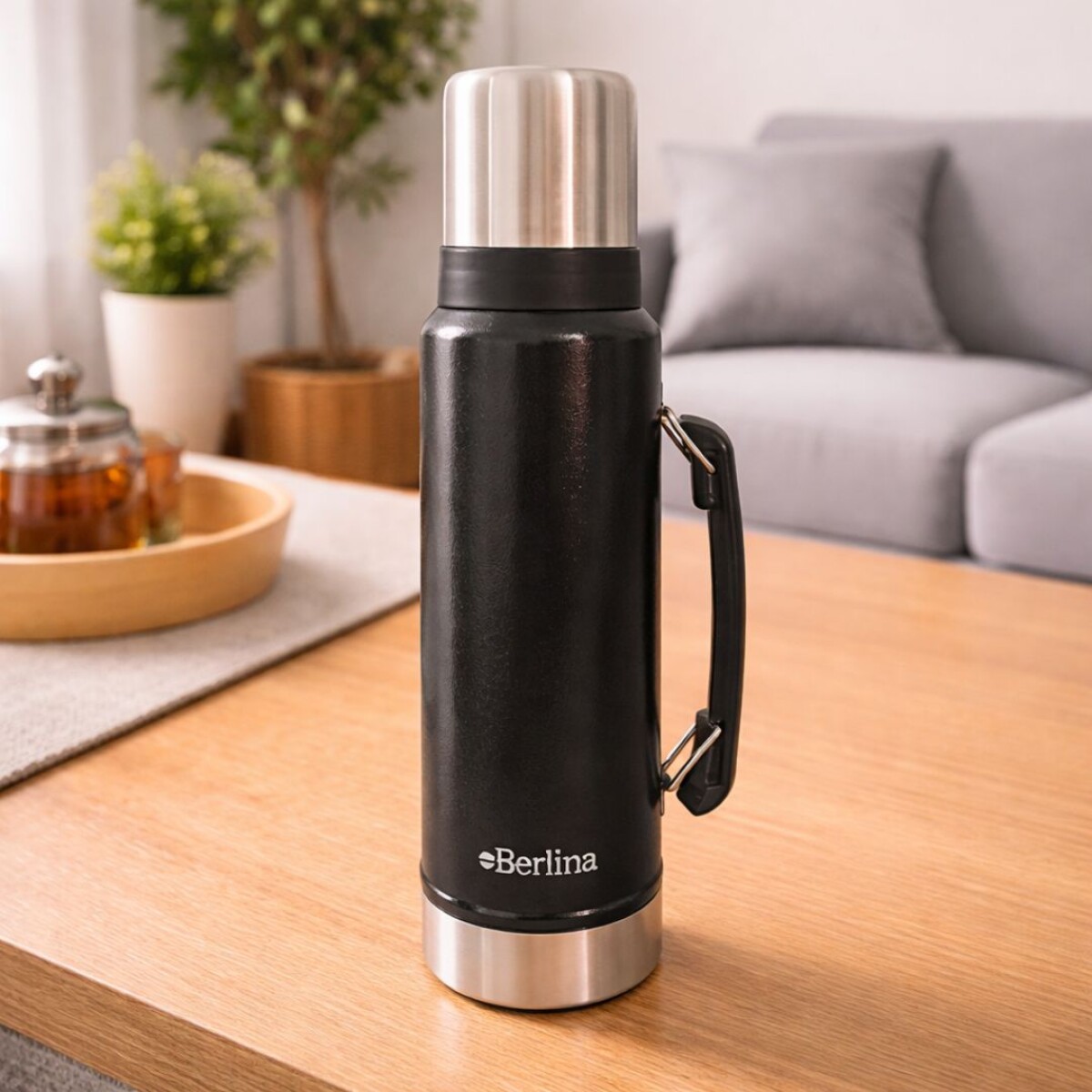 TERMO ACERO INOXIDABLE BERLINA 1200ML NEGRO 