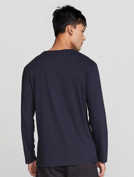 CAMISETA BÁSICA MANGA LARGA AZUL OSCURO