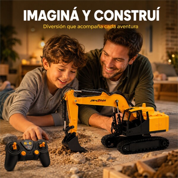 Excavadora a Control Remoto con Luz y Sonido 36 cm AMARILLO