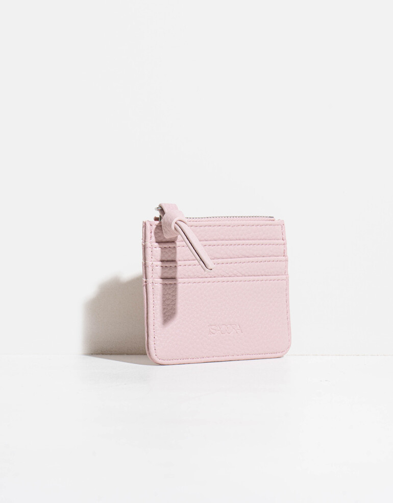 Tarjeteros Tarjetero Con Cierre - Rosa Claro