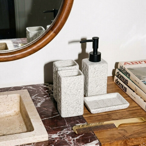 Set accesorios para baño Caliza cerámica Set accesorios para baño Caliza cerámica