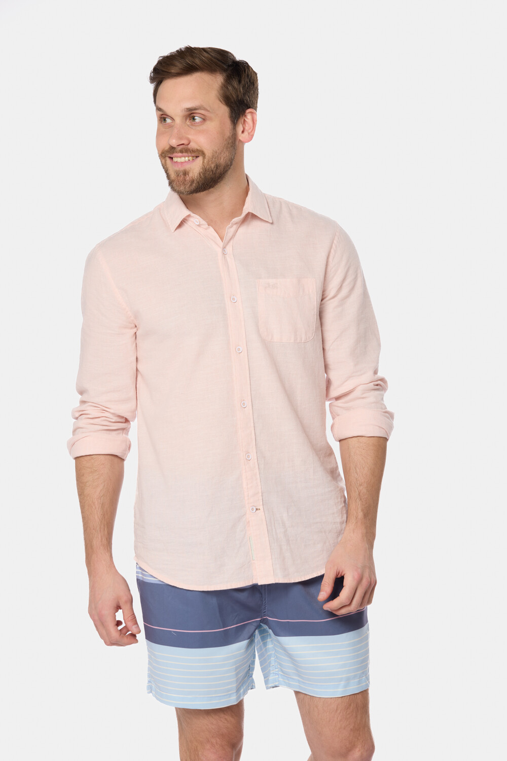 SHORT DE BAÑO RAYADO Azul