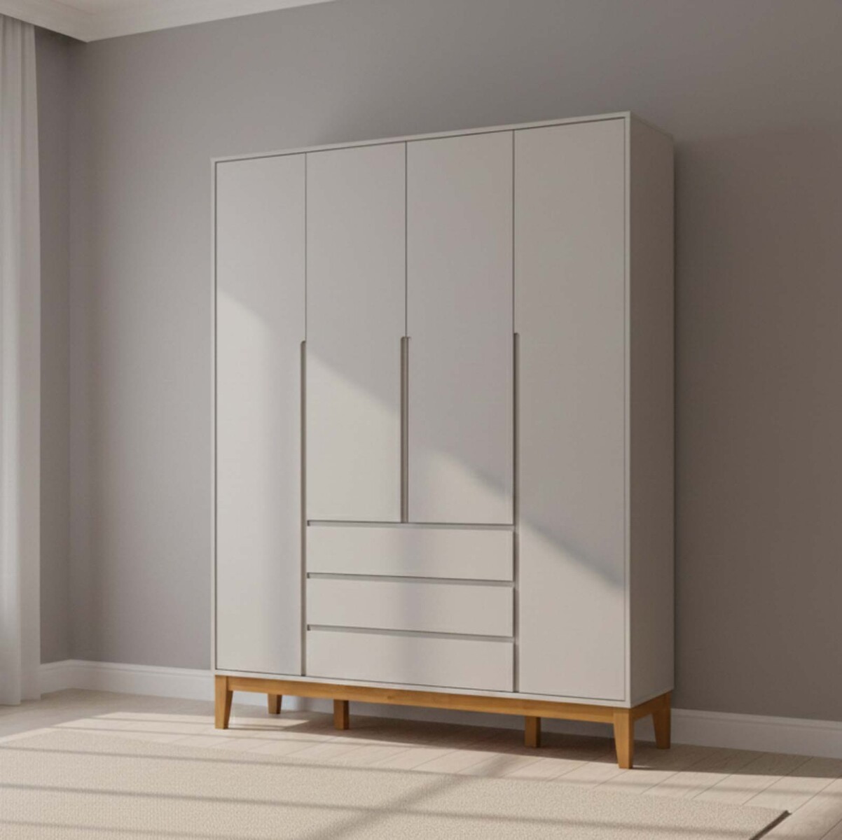 PLACARD - 4 PUERTAS MDF GRIS NEW FELICITAS KIDS 