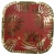 Cotillón Platos Descartables x8 Hoja Dorada/Fondo Rojo