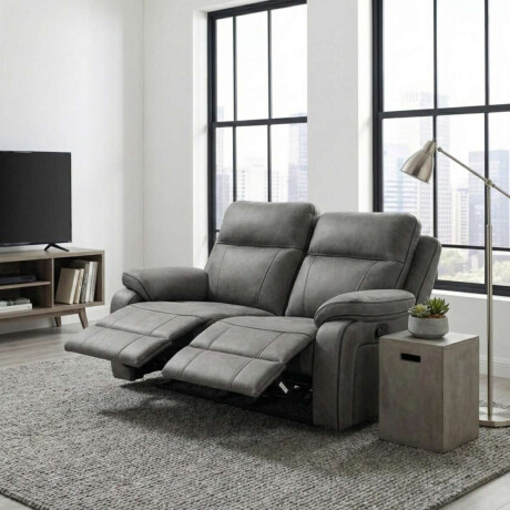 Sillon Recliner Apollo 2 Cuerpos Marrion Gris