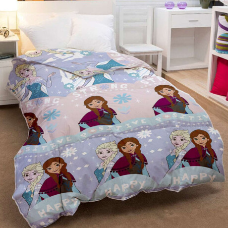 Acolchado Infantil Forzen 1 Plaza 100% Microfibra Coral