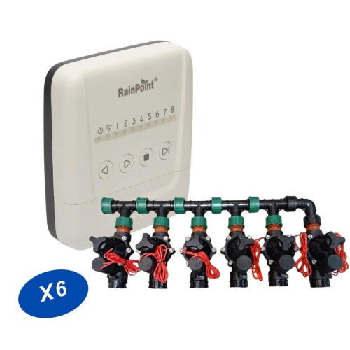 Kit automatismo Rainpoint hasta 8 zonas C/ WIFI X6 Kit automatismo Rainpoint hasta 8 zonas C/ WIFI X6