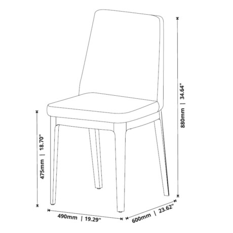 Silla de Comedor City Li­nea Manhattan Cuero sintético