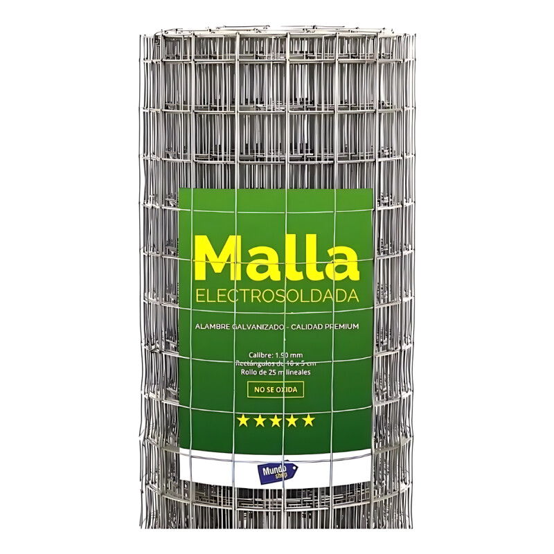 Tejido Malla Electrosoldada Galvanizada Rollo 1.50m X 25 Mts Gris