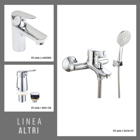 Grifería Bronce: Lavatorio, Ducha Ext. y Bidet c/Transf. 000